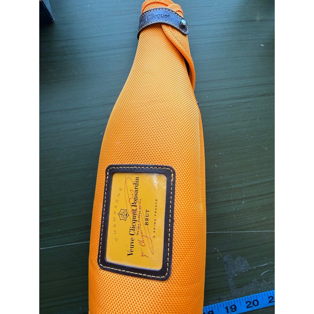 Veuve Clicquot Orange Insulated Champagne Bottle Cooler Sleeve Zippered Carrier
